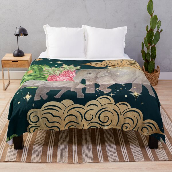 Item preview, Elephants Mom and Baby in the Jungle - Jungle Green designed and sold by Breece.