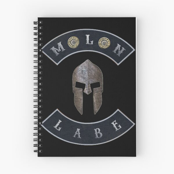Item preview, Molon Labe in Rockers with Spartan Helmet Black Background designed and sold by MadBadDangerous.
