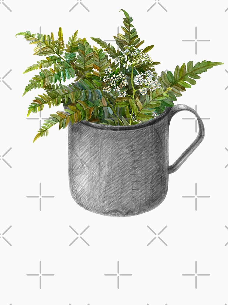 Mug with fern leaves by stasia-ch