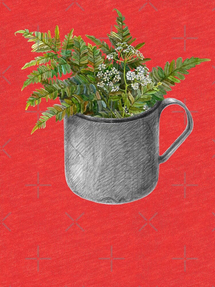 Mug with fern leaves by stasia-ch