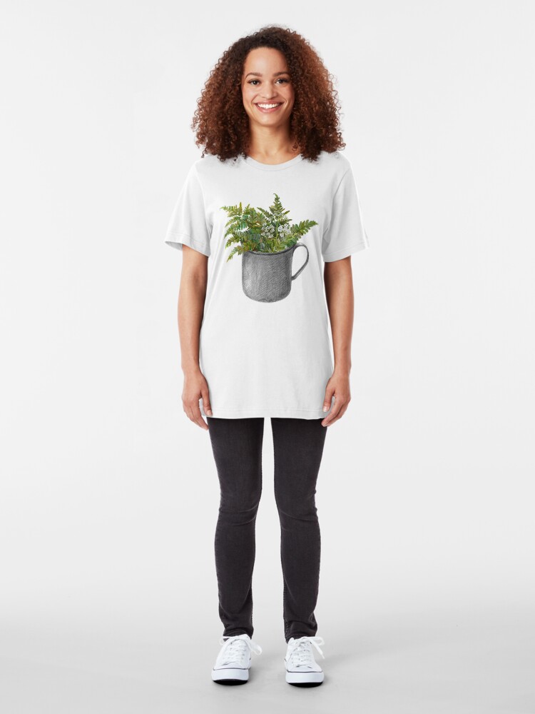 Alternate view of Mug with fern leaves Slim Fit T-Shirt