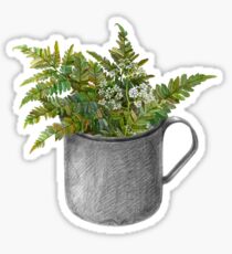 Mug with fern leaves Sticker
