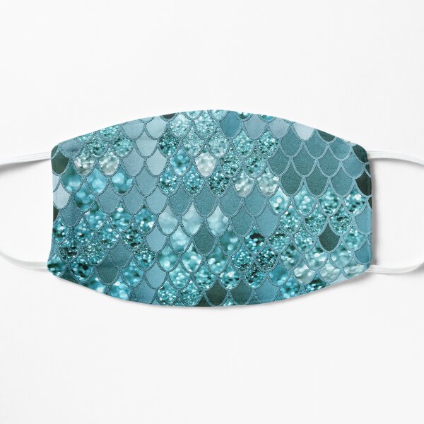 Mermaid Glitter Scales #4 (Faux Glitter) #shiny #decor #art Flat Mask
