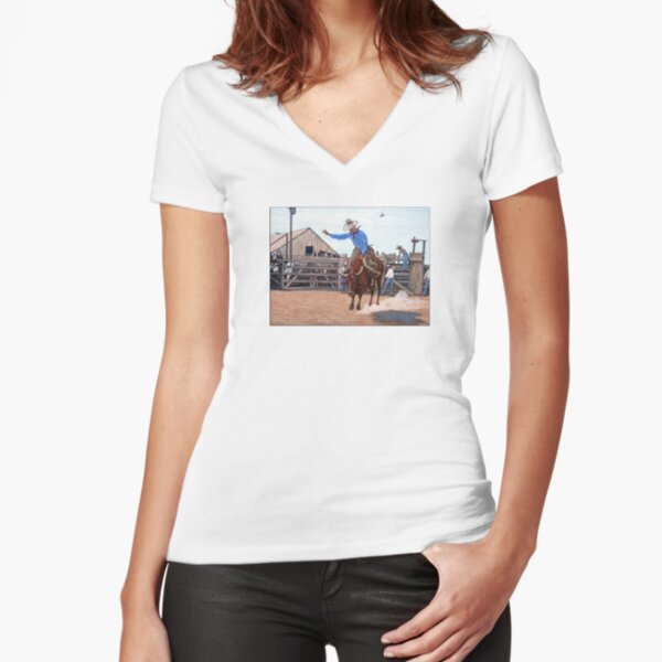 Ride 'em Cowboy Fitted V-Neck T-Shirt