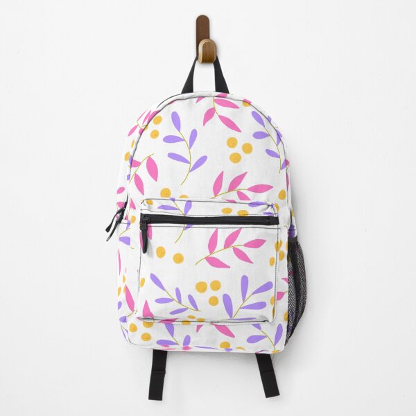 Item preview, Abstract Spring / Summer Florals with Lemons / Oranges Pink & Purple with - white background designed and sold by Breece.