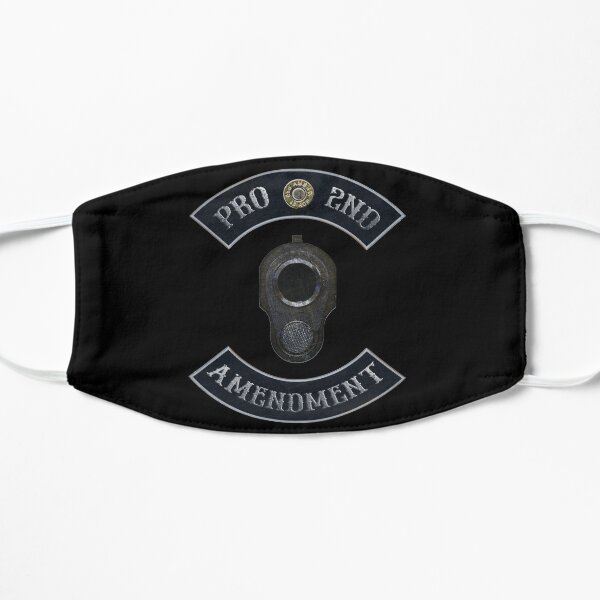 Pro 2nd Amendment in Rockers with M1911 Colt 45 Muzzle Black Background Mask