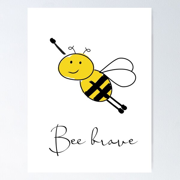 Simple drawing of a cute happy bumble bee on Craiyon