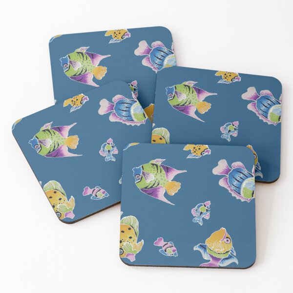 Item preview, Silly Fish Swimming Batik designed and sold by Leslie Rogers Todder.
