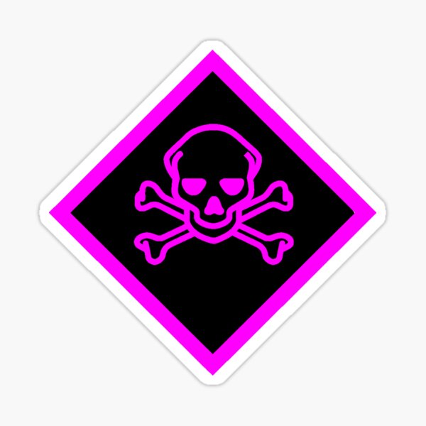 Hazard Bomb Toxic Circle Symbol Gas Sign Vinyl cut Skate board Warning  sticker
