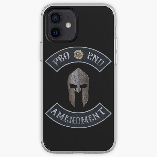 Pro 2nd Amendment in Rockers with Spartan Helmet with Black Background iPhone Soft Case