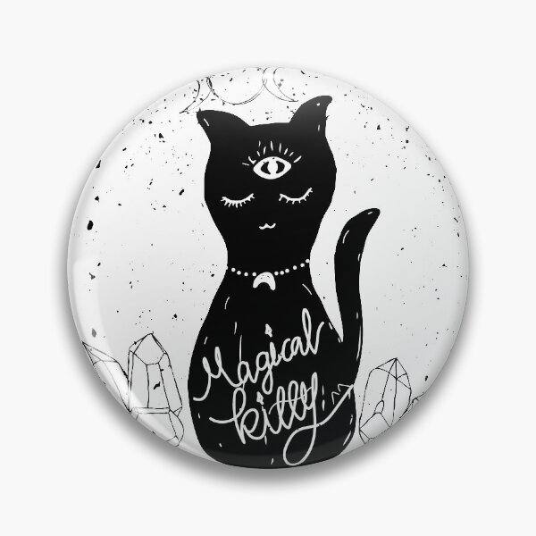 Item preview, Magical Kitty Witchy Art Cat Art Crystals and Moon designed and sold by natsukojewelry.