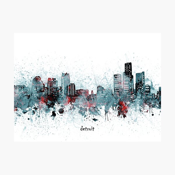 Item preview, detroit skyline designed and sold by BekimART2.