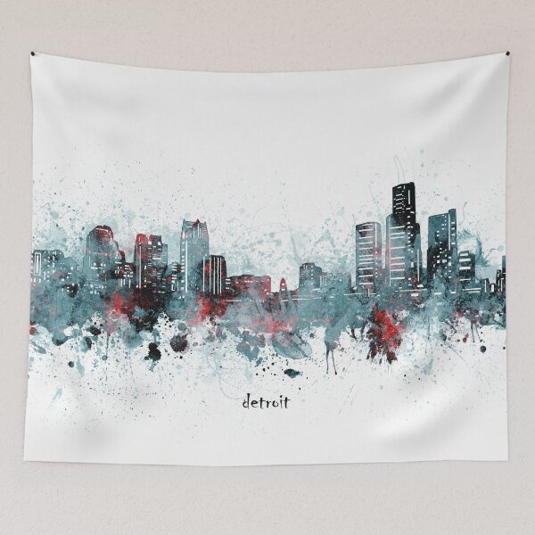 Item preview, detroit skyline designed and sold by BekimART2.