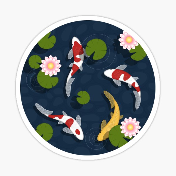 Japanese Koi Fish Pond Sticker