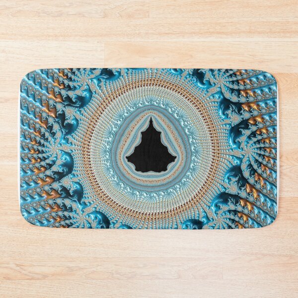 Item preview, Fractal Art Crochet Style Aqua Gold designed and sold by mhfoto.
