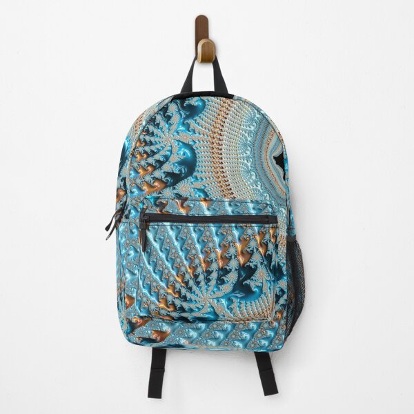 Item preview, Fractal Art Crochet Style Aqua Gold designed and sold by mhfoto.