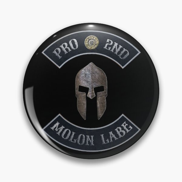 Item preview, Pro 2nd Amendment, Molon Labe in Rockers with Spartan Helmet Black Background designed and sold by MadBadDangerous.
