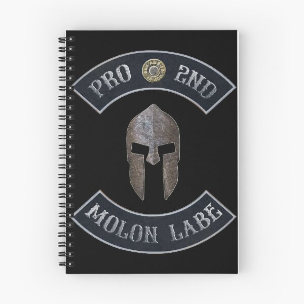 Item preview, Pro 2nd Amendment, Molon Labe in Rockers with Spartan Helmet Black Background designed and sold by MadBadDangerous.