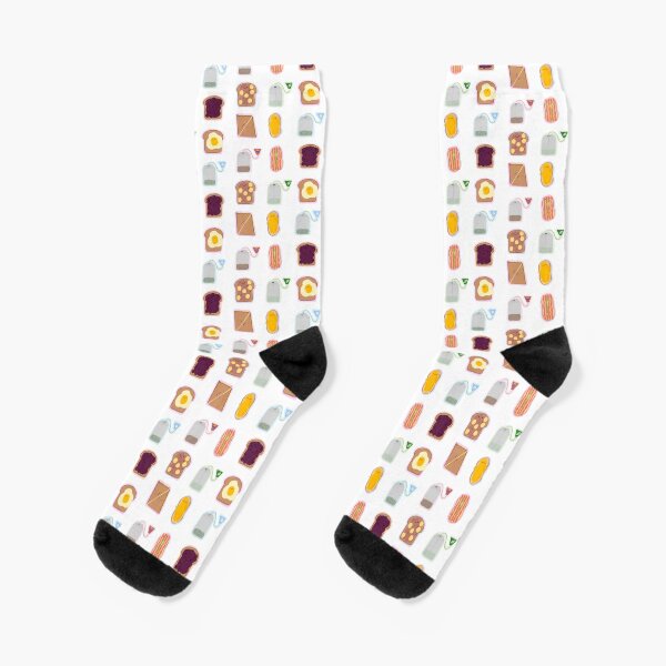 Cute Tea and Toast Socks