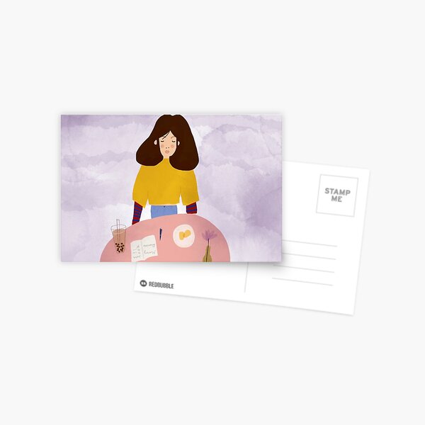 girl behind a table Postcard