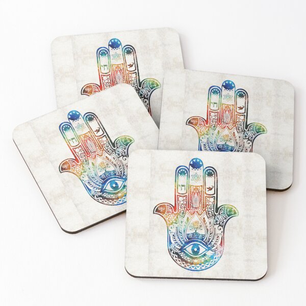 Item preview, Hamsa Hand Art - Colorful Jewish Artwork - Sharon Cummings designed and sold by Sharon Cummings Art.