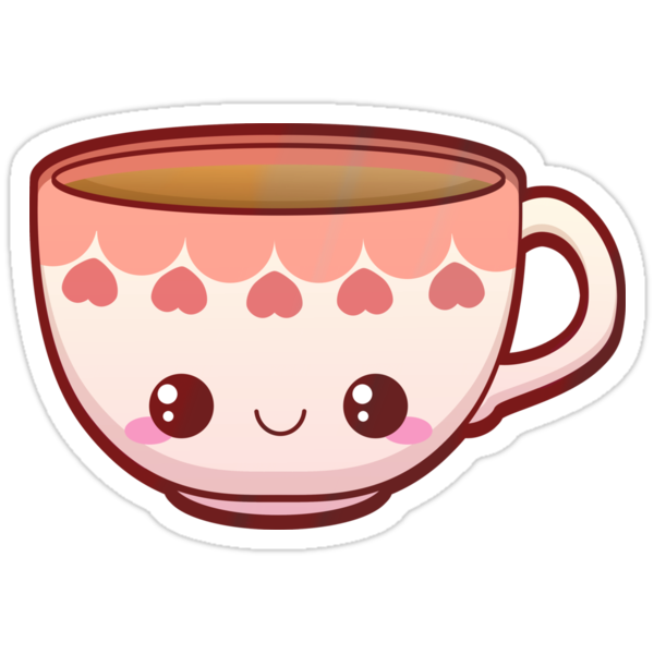 kawaii teacup stickers by pai thagoras redbubble