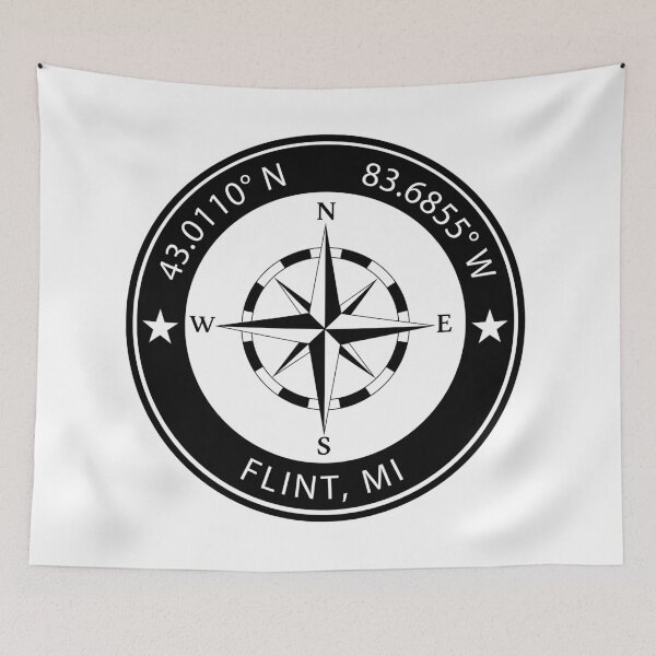Item preview, Flint, Michigan Geographical Coordinates designed and sold by TeeOhGraphics.