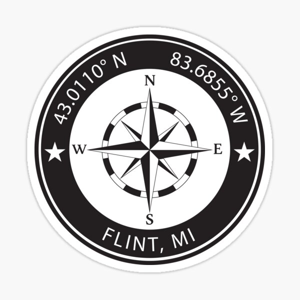 Item preview, Flint, Michigan Geographical Coordinates designed and sold by TeeOhGraphics.