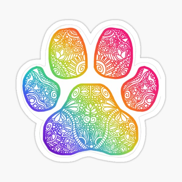 Rainbow Paw Stickers Redbubble 