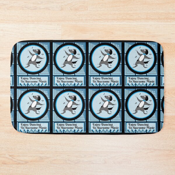 Item preview, Dog enjoying dancing to awesome music in a blue circle surrounded by square tunnels designed and sold by AnnaBBS.