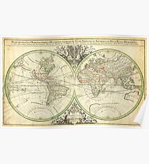 1691 Sanson Map of the World on Hemisphere Projection Geographicus World2 sanson 1691 Poster