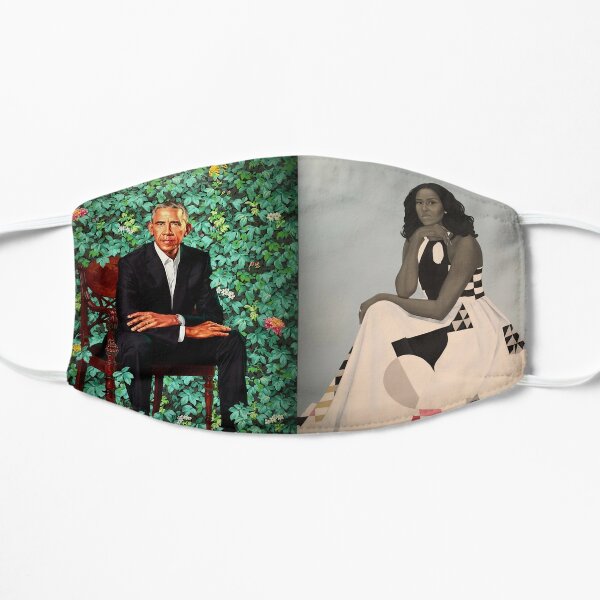 Barack and Michelle Obama's portraits  Flat Mask