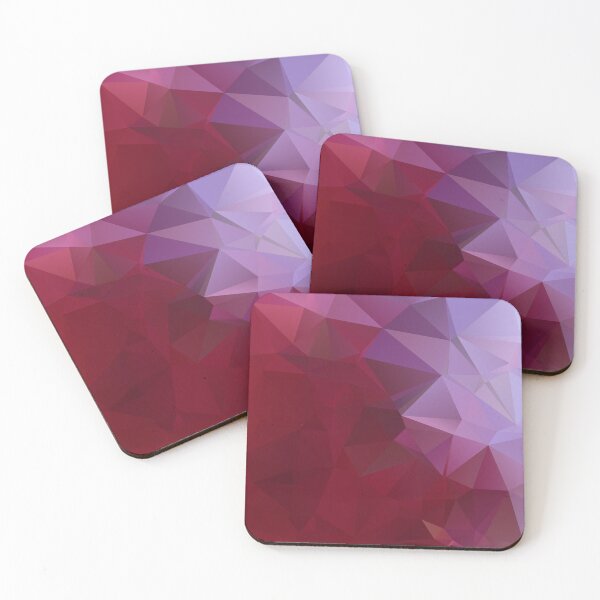 Item preview, POPPY RED & LILAC LOWPOLY designed and sold by EDDESIGNFORFUN.