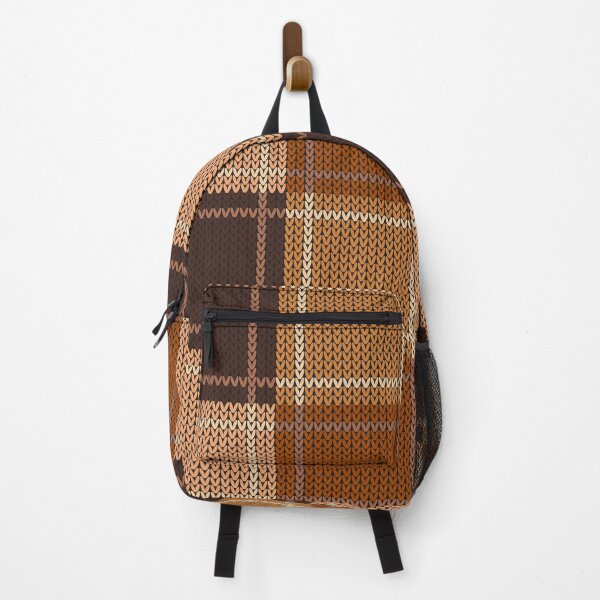 Natural Brown Tan Auburn Knit Style Design for Apparel and Accessories Backpack