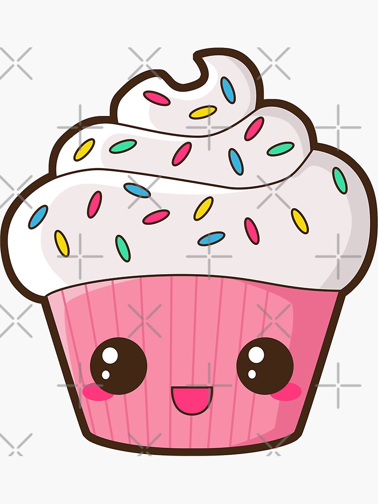 12 PCS Cute Cupcake Stickers Pack | Kawaii Cupcake Stickers | Cupcake  Sticker | Funny Cupcake Stickers | Sticker Pack