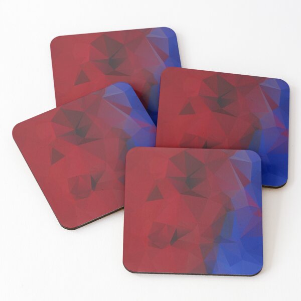 Item preview, COBALT AND RED LOWPOLY designed and sold by EDDESIGNFORFUN.