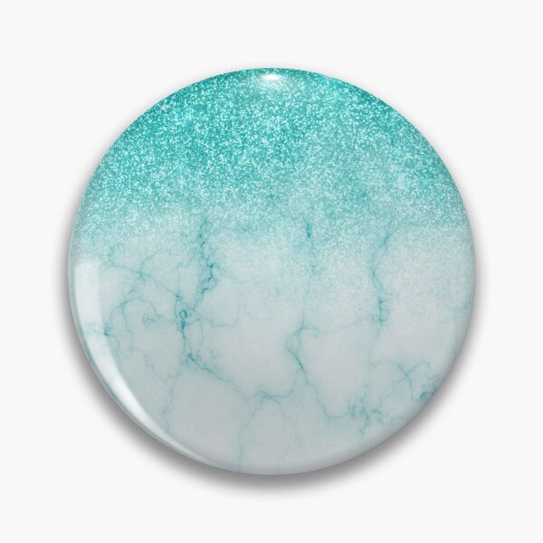 Robin's Egg Blue Silver Glitter Marble Ombre Pin