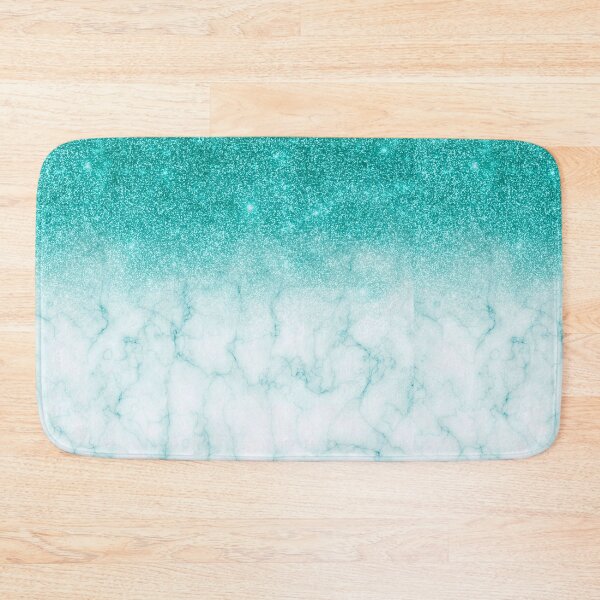 Item preview, Robin's Egg Blue Silver Glitter Marble Ombre designed and sold by ColorFlowArt.