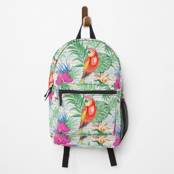 Item preview, Macaws Parrots Exotic Birds on Tropical Flowers and Leaves designed and sold by BluedarkArt.
