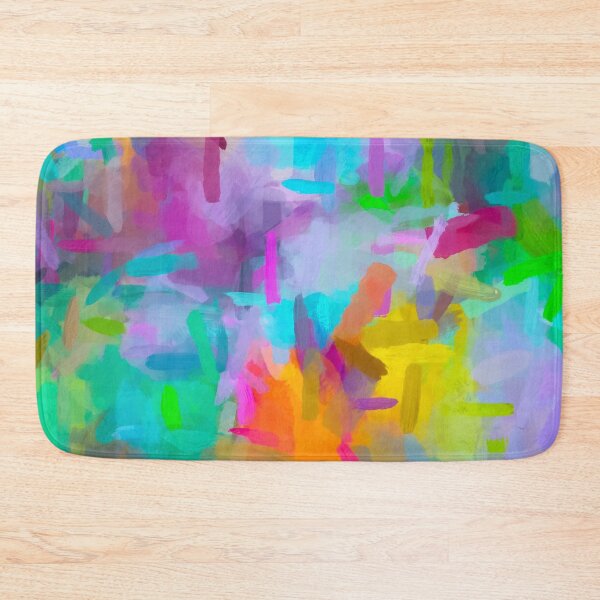 Item preview, splash painting texture abstract background in blue orange pink yellow green designed and sold by Mrvell.