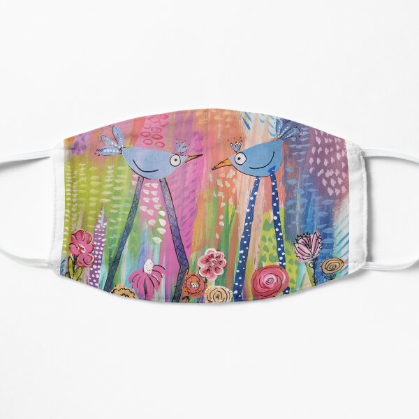 Funky Birds in a City Garden Mask