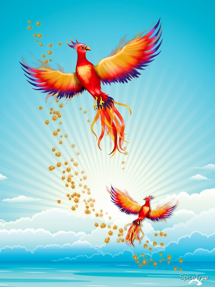 Thumbnail 3 of 3, Scarf, Phoenix Rising designed and sold by SpiceTree.