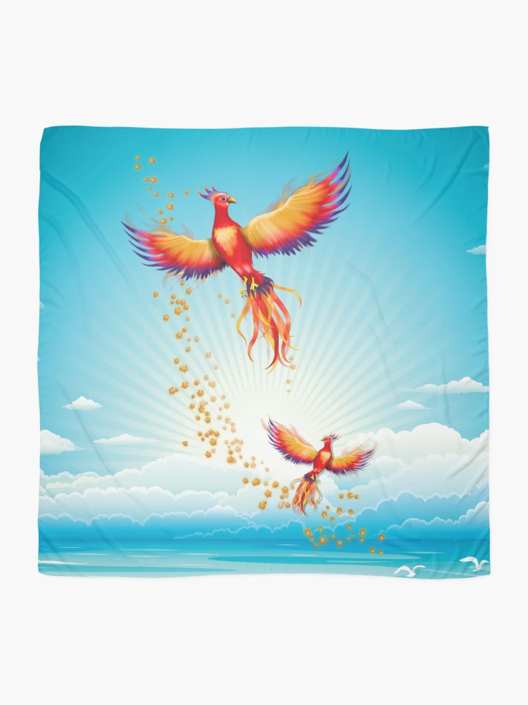 Thumbnail 2 of 3, Scarf, Phoenix Rising designed and sold by SpiceTree.
