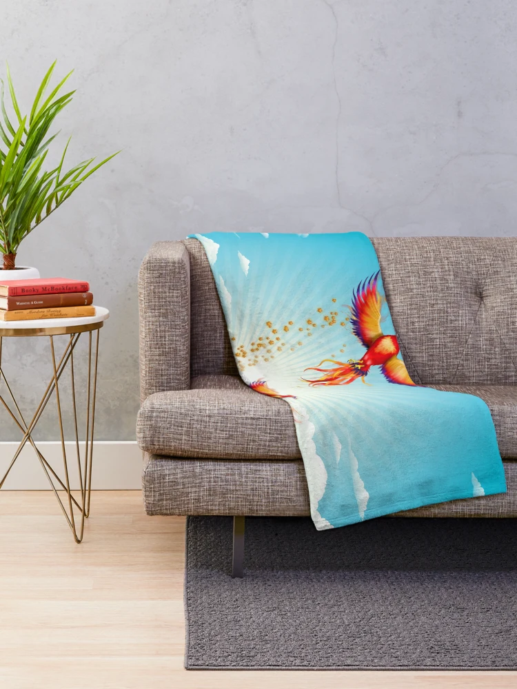 Thumbnail 2 of 6, Throw Blanket, Phoenix Rising designed and sold by SpiceTree.