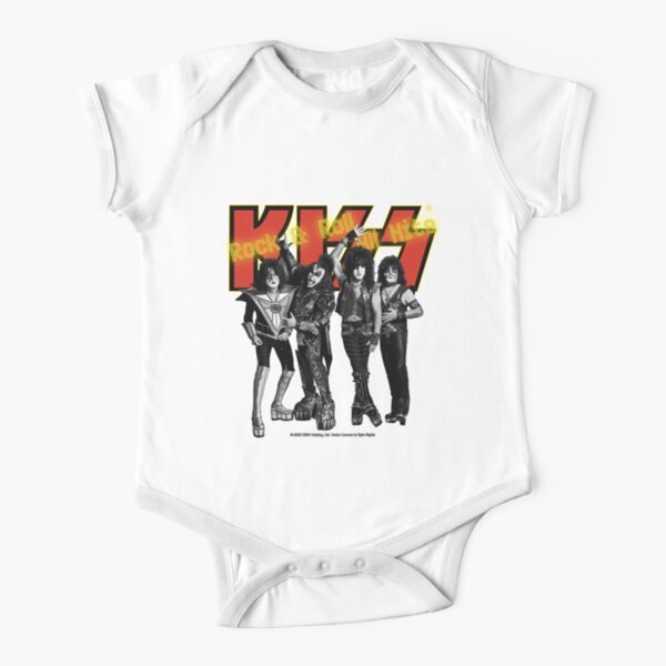 KISS - Rock & Roll All Nite - Full Up Yellow and Red Short Sleeve Baby One-Piece
