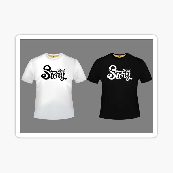 T Shirt Black and white Sticker