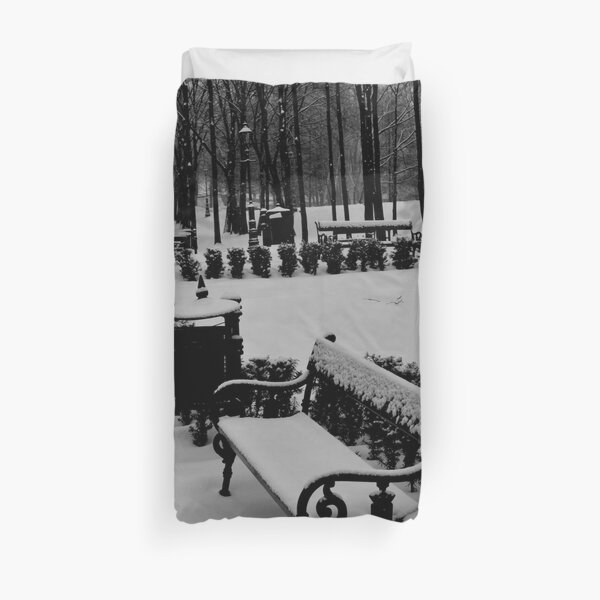 Beautiful Snow in the Park Duvet Cover