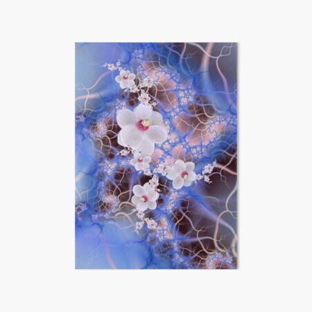 Magnolia Storm - Pink Purple Blue Flower Fractal Art Board Print