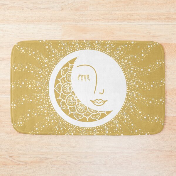 Item preview, Moon Art, Gold, Mandala, Moon and Stars Art designed and sold by meggydesigns.