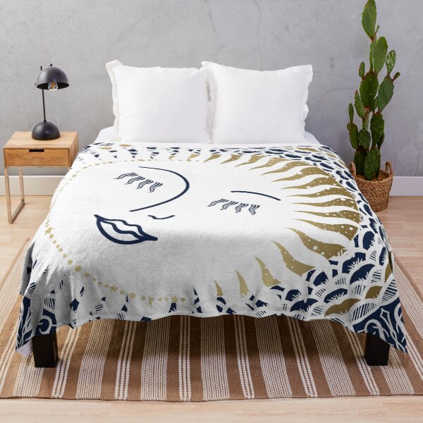 Item preview, Moon Art, Navy Blue and Gold, Moon and Stars Art designed and sold by meggydesigns.